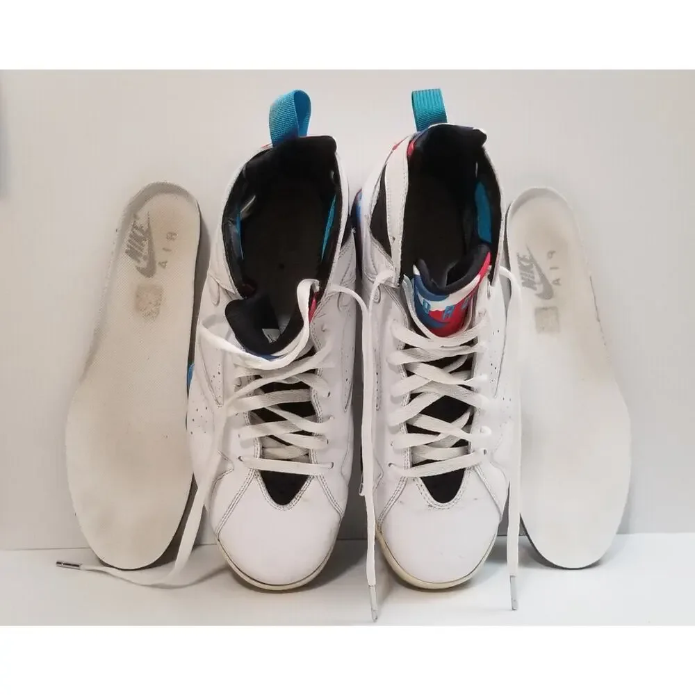Nike Air Jordan VII 7 Retro White/Orion Blue-Black-Infrared 304775-105 Size 10
